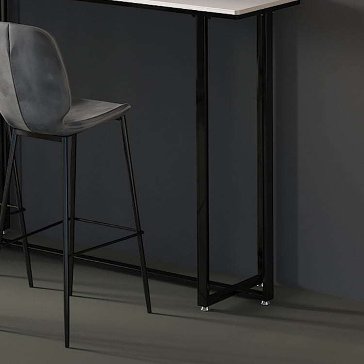 Stone Top Bar Stool Table Glam Style Pub Table with Metal Leg