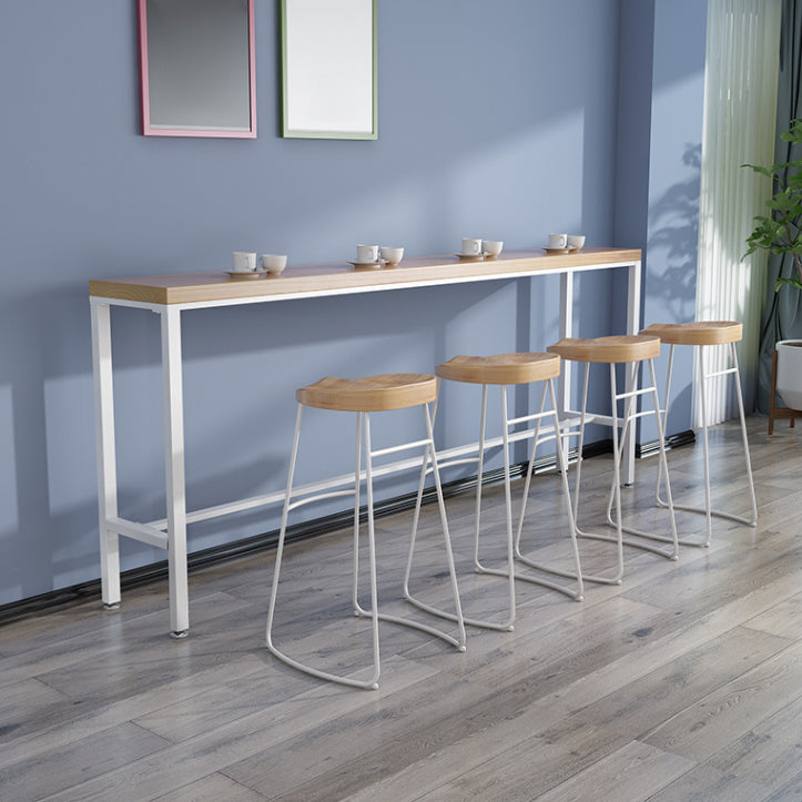 Indoor Contemporary Bar Dining Table Rectangle Solid Wood Bar Table