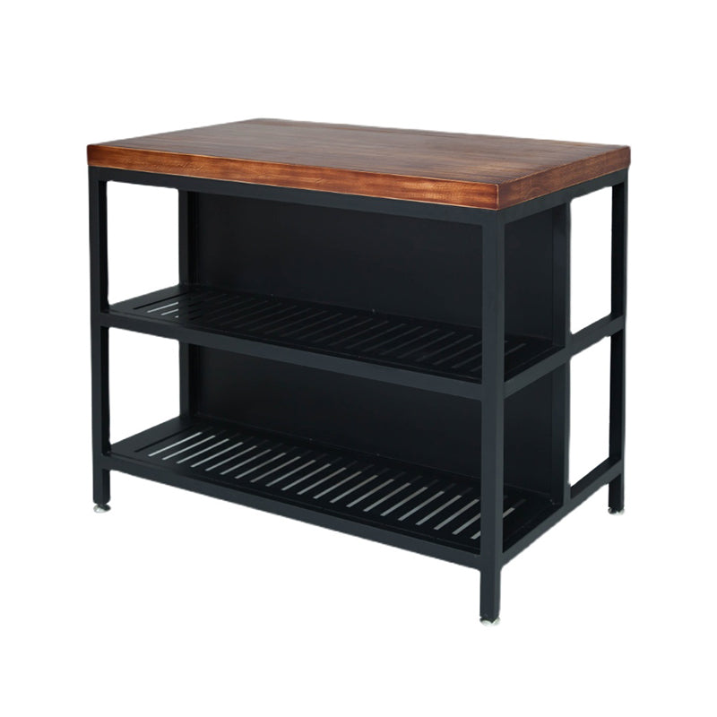 Industrial Stationary Kitchen Island Solid Wood Kitchen Island Table