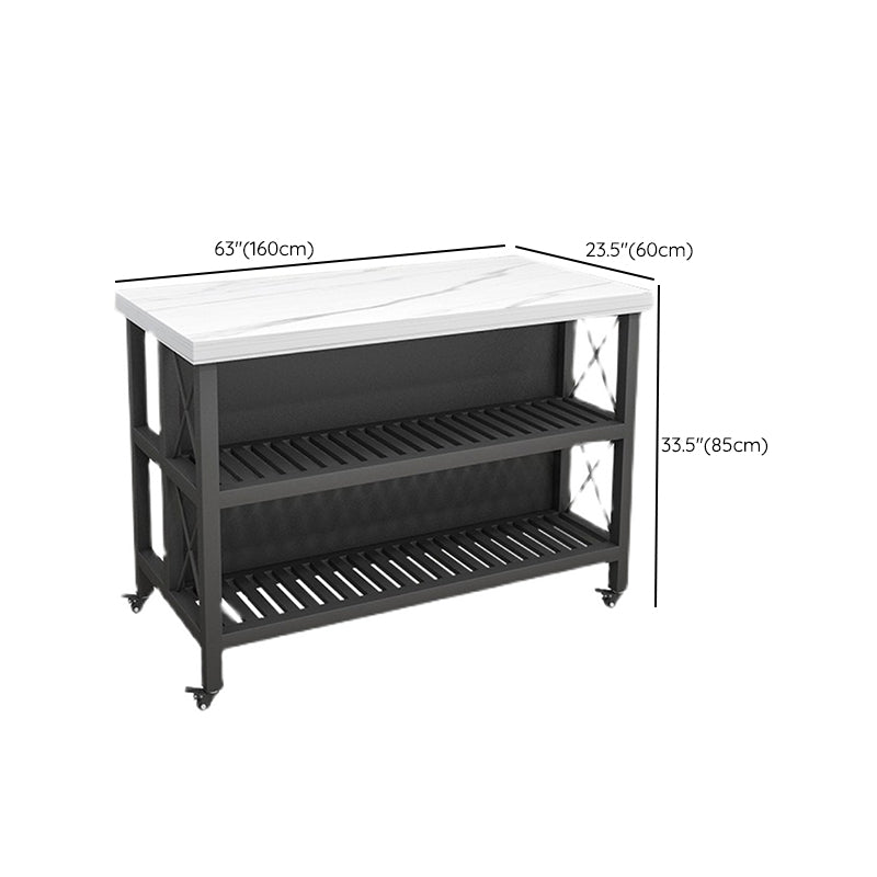 Rolling Kitchen Island Stone Top Undershelves Kitchen Island Table