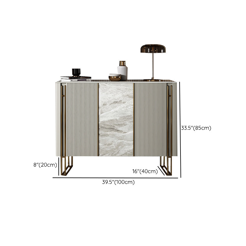 Contemporary Buffet Table Stone Buffet Stand with Doors for Kitchen