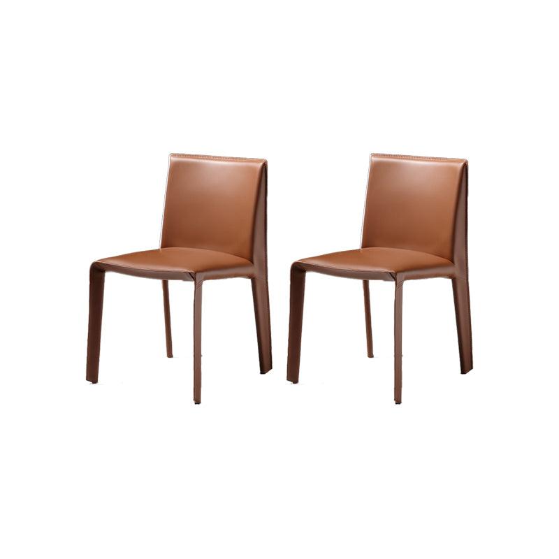 Contemporary Side Chair Metal Solid Back Dining Chair for Indoor