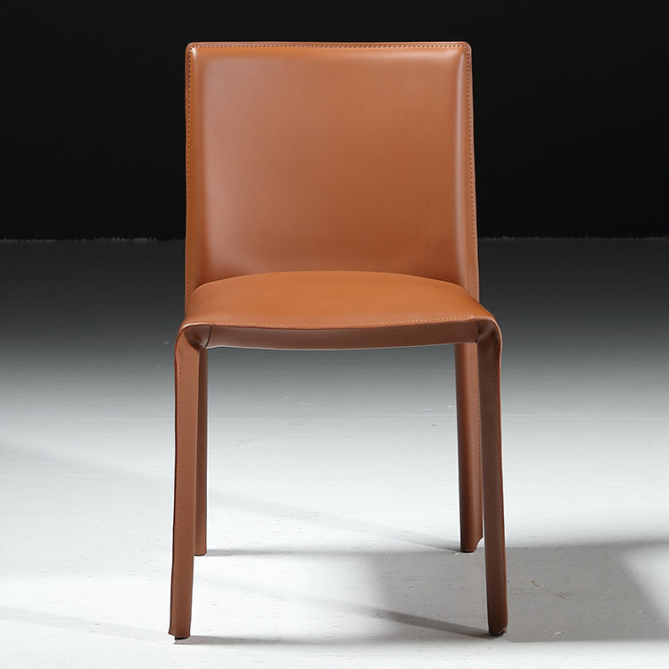 Contemporary Side Chair Metal Solid Back Dining Chair for Indoor