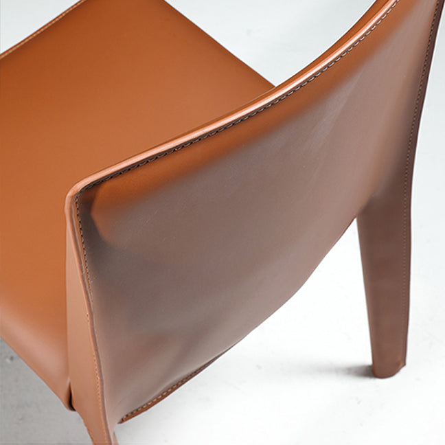 Contemporary Side Chair Metal Solid Back Dining Chair for Indoor