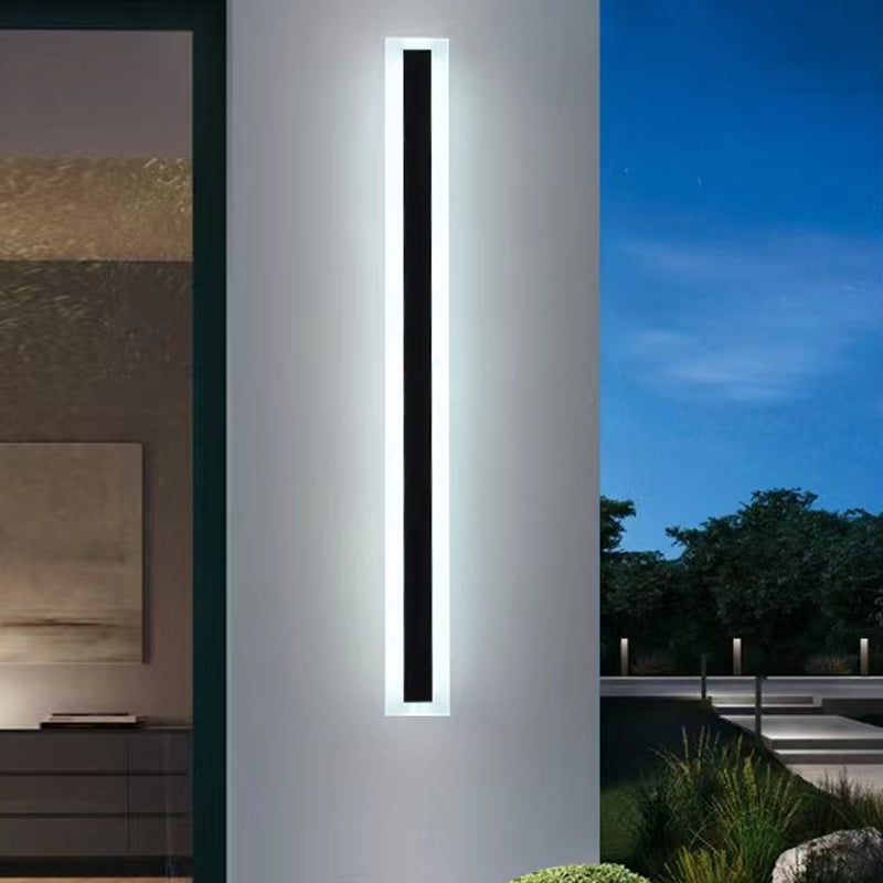 Metal Linear Shape Wall Sconces Modern 1 Light Wall Mount Light Fixture in Black