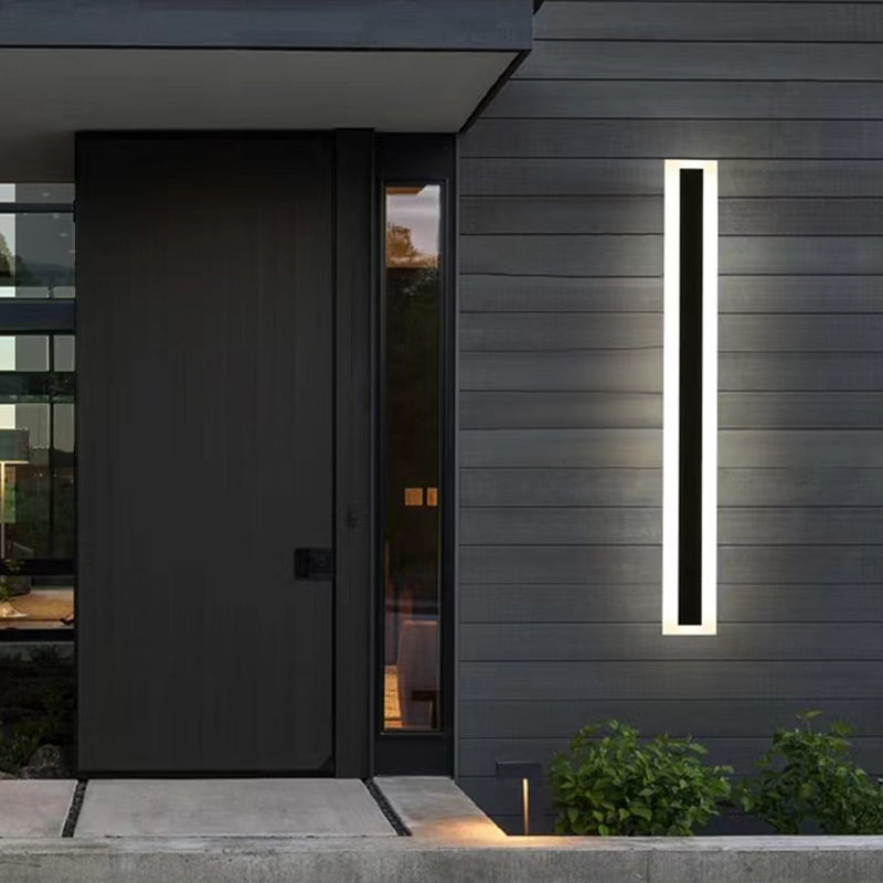 Metal Linear Shape Wall Sconces Modern 1 Light Wall Mount Light Fixture in Black