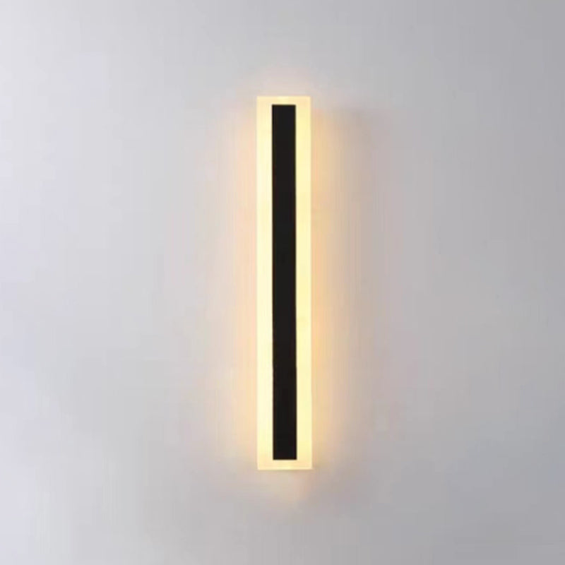 Metal Linear Shape Wall Sconces Modern 1 Light Wall Mount Light Fixture in Black