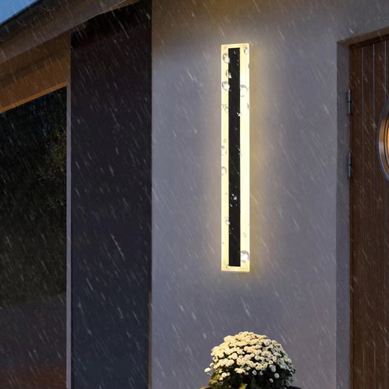 Metal Linear Shape Wall Sconces Modern 1 Light Wall Mount Light Fixture in Black