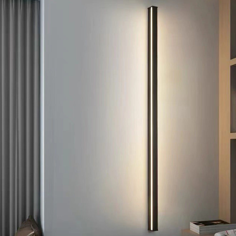 Linear Shape Metal Wall Sconces Modern 1-Light Wall Mount Light Fixture in Black