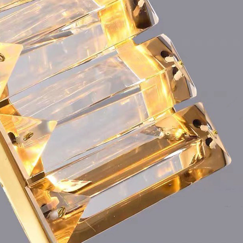 Geometric Shape Metal Wall Sconces Modern 1-Light Wall Mount Light Fixture in Gold