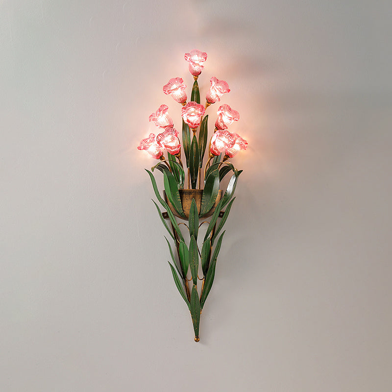 Flower Shape Glass Wall Sconces Modern Multi-Lights Wall Mount Light Fixture