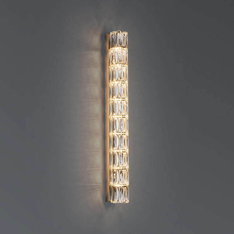 Cylinder Shape Crystal Wall Sconces Modern Multi-Lights Wall Mount Light Fixture
