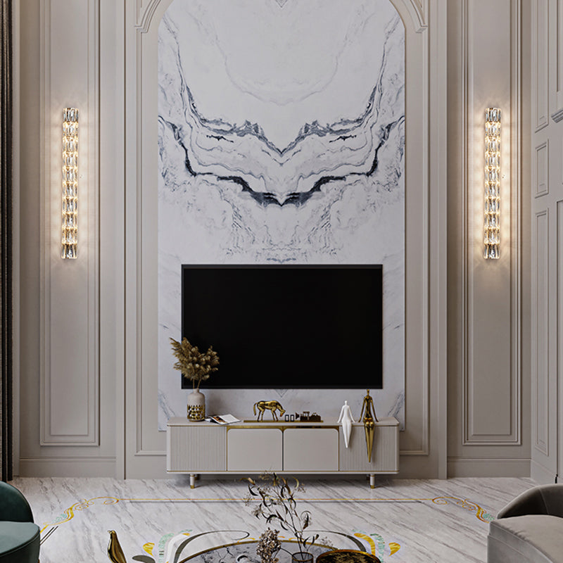 Cylinder Shape Crystal Wall Sconces Modern Multi-Lights Wall Mount Light Fixture