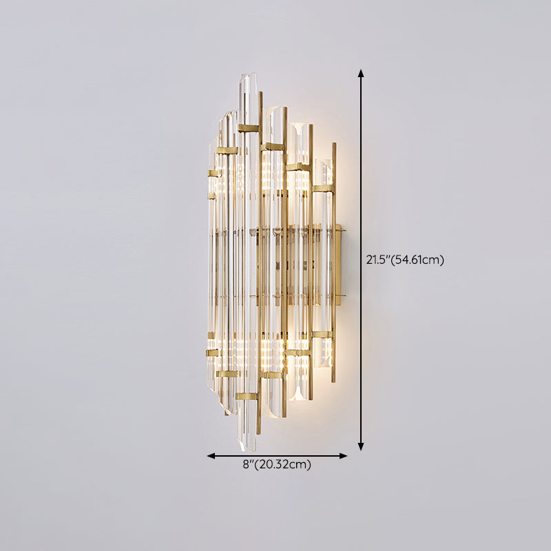 Geometric Shape Crystal Wall Sconces Modern Multi-Lights Wall Mount Light Fixture in Gold