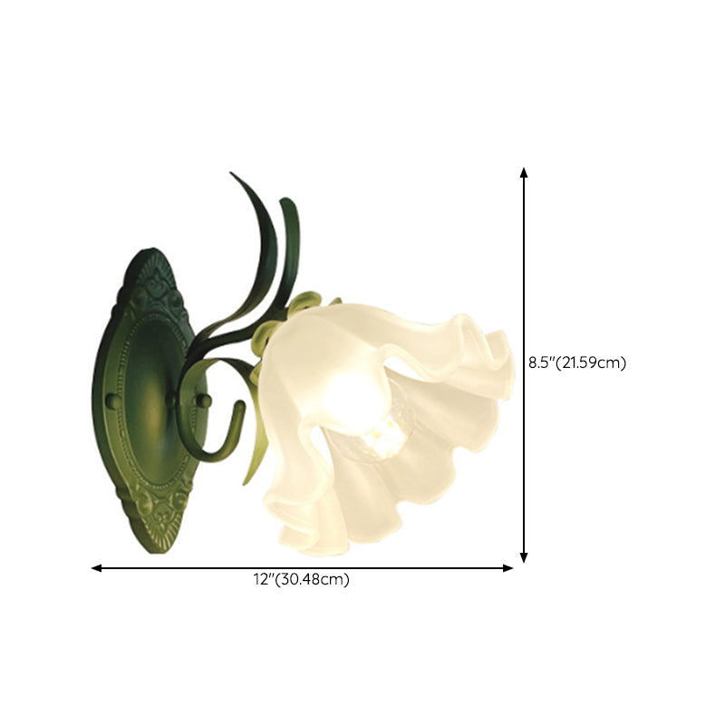 Flower Shape Metal Wall Sconces Modern 1/2-Lights Wall Mount Light Fixture in Green