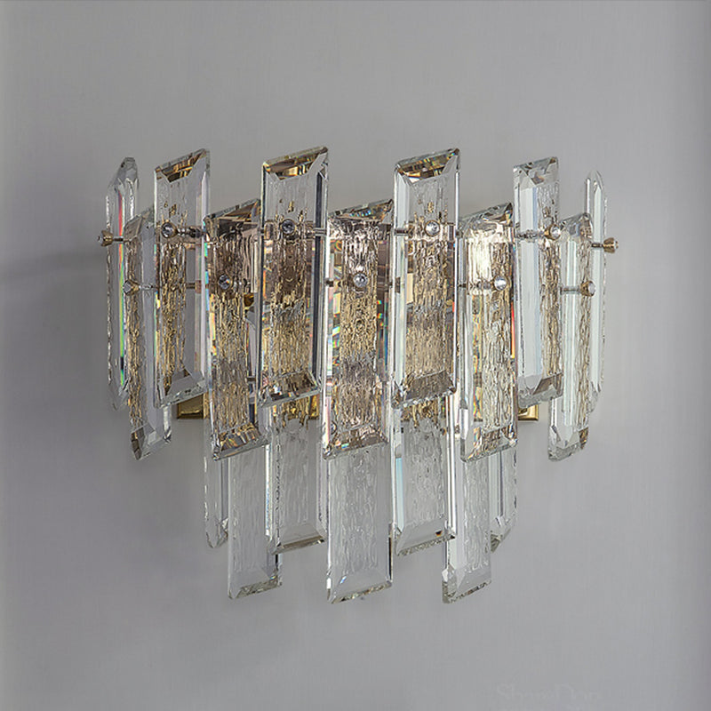 Geometric Shape Crystal Wall Sconces Modern Wall Mount Light in Gold