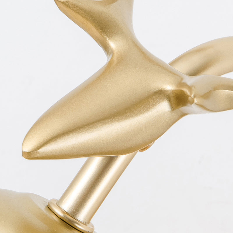 Gold Modern Metal Wall Sconce Flower Shape Wall Light with Glass Shade for Bedroom