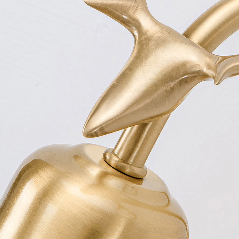 Gold Modern Metal Wall Sconce Bud Shape Wall Light with Glass Shade for Bedroom