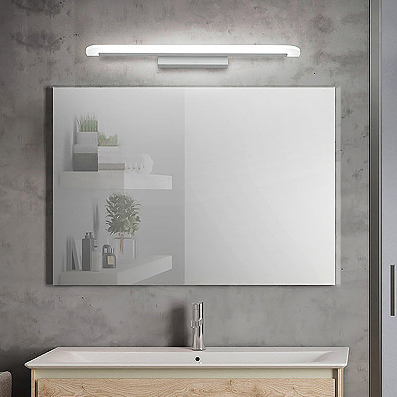 Contemporary Mirror Lamp White Metal Vanity Wall Light Fixtures for Bathroom
