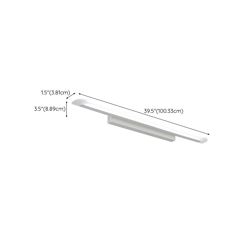 Contemporary Mirror Lamp White Metal Vanity Wall Light Fixtures for Bathroom