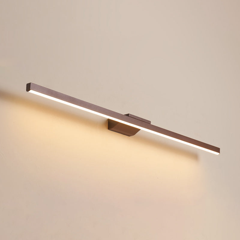 Contemporary Mirror Lamp Brown Metal Vanity Wall Light Fixtures for Bathroom