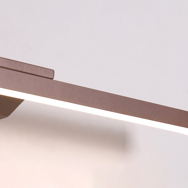 Contemporary Mirror Lamp Brown Metal Vanity Wall Light Fixtures for Bathroom