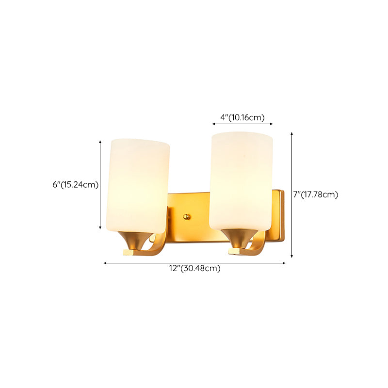 Modernism 1/2-Light Golden Vanity Light Glass Shade Bath Bar