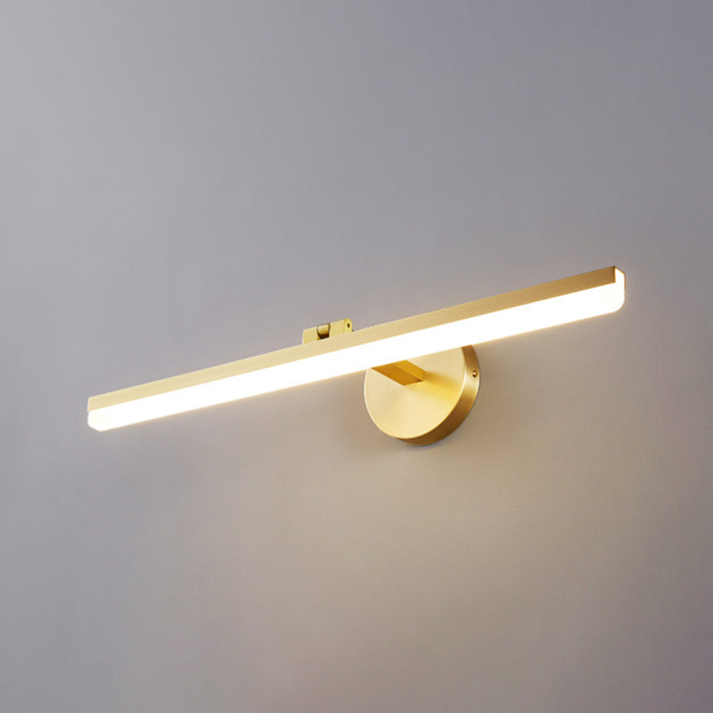 Minimalism Vanity Light Streamlined LED Bathroom Mirror Lamp in Gold