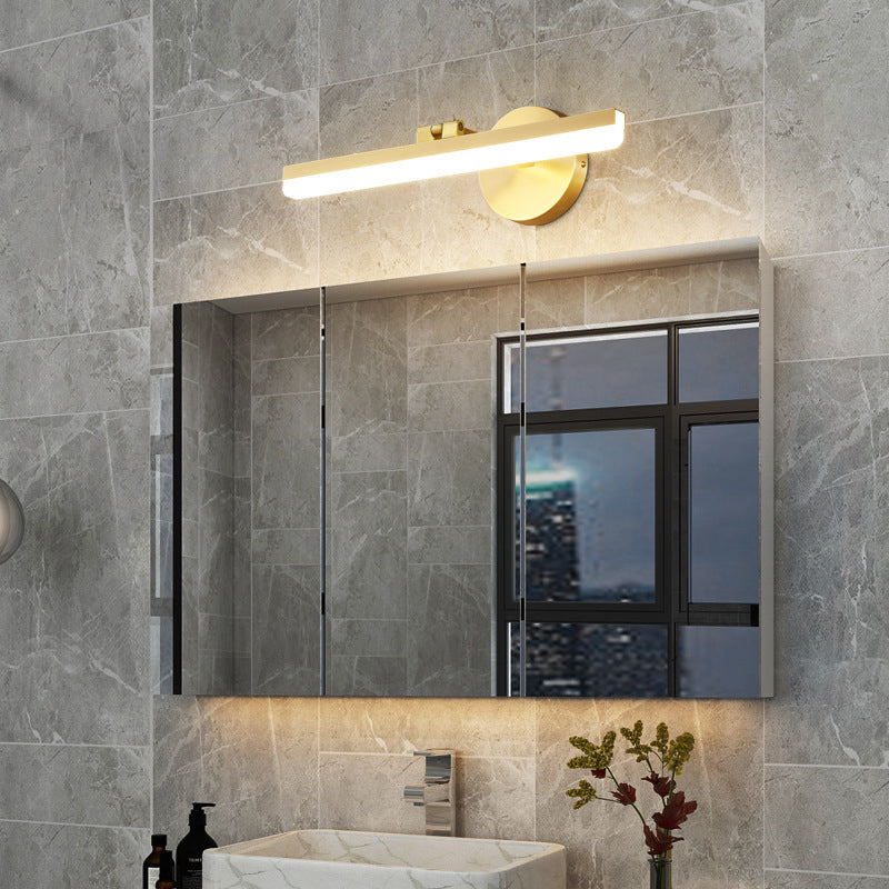 Minimalism Vanity Light Streamlined LED Bathroom Mirror Lamp in Gold