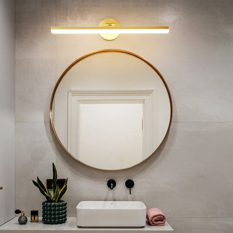 Minimalism Vanity Light Streamlined LED Bathroom Mirror Lamp in Gold