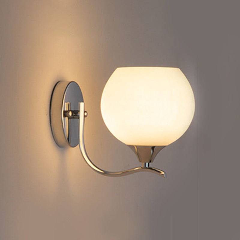 Modernism 1/2-Light Chrome Vanity Light Glass Shaded Bath Bar