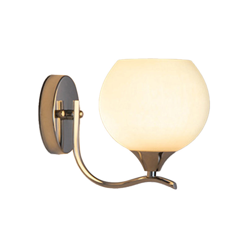 Modernism 1/2-Light Chrome Vanity Light Glass Shaded Bath Bar