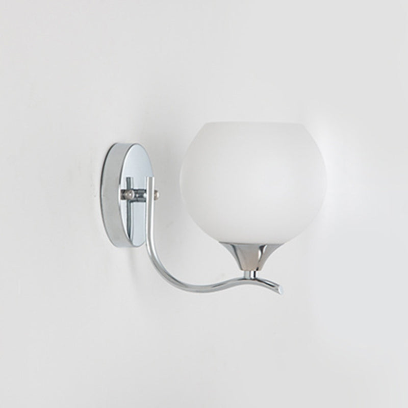 Modernism 1/2-Light Chrome Vanity Light Glass Shaded Bath Bar