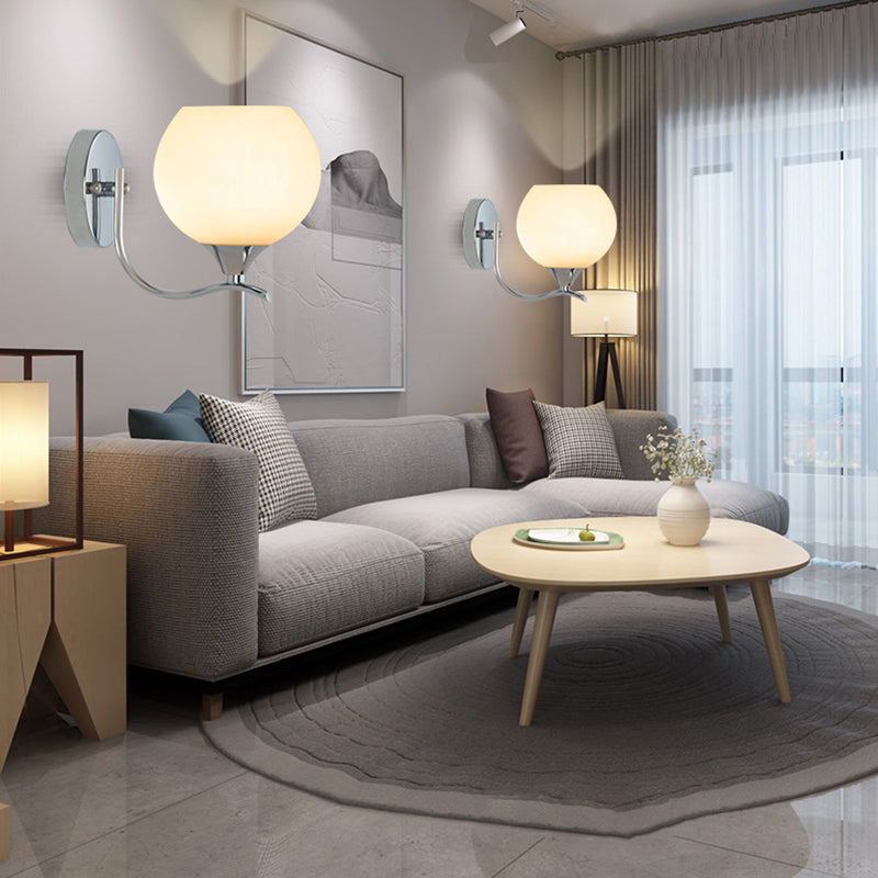 Modernism 1/2-Light Chrome Vanity Light Glass Shaded Bath Bar