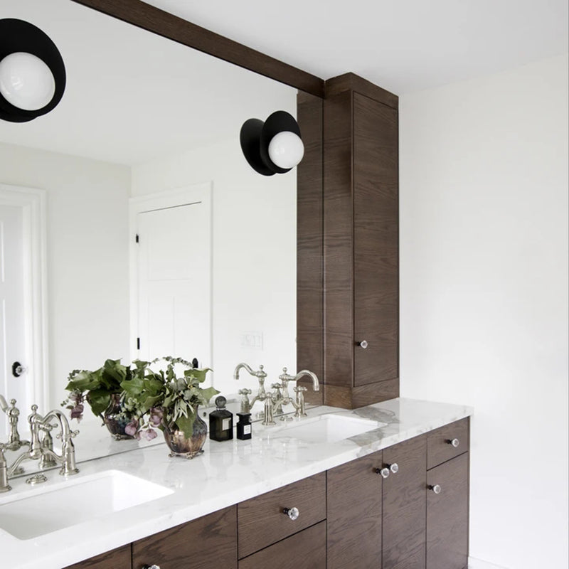 Round Shape Glass Vanity Lamp Modern Style 1 Light Vanity Light Fixture