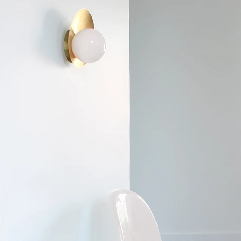 Round Shape Glass Vanity Lamp Modern Style 1 Light Vanity Light Fixture