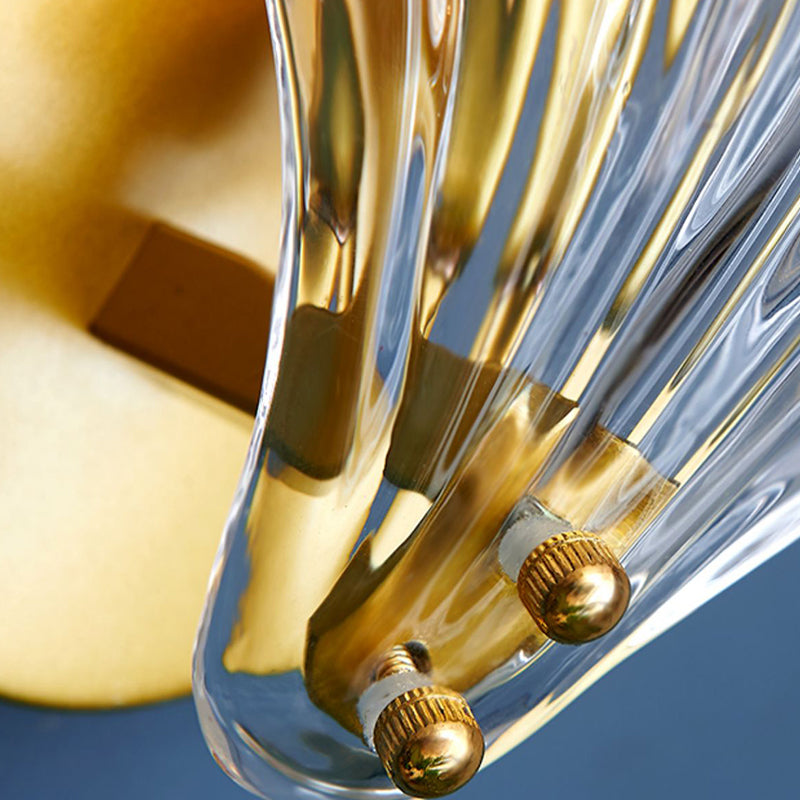 Shell Shape Glass Vanity Lamp Modern Style 1 Light Vanity Light Fixture in Gold