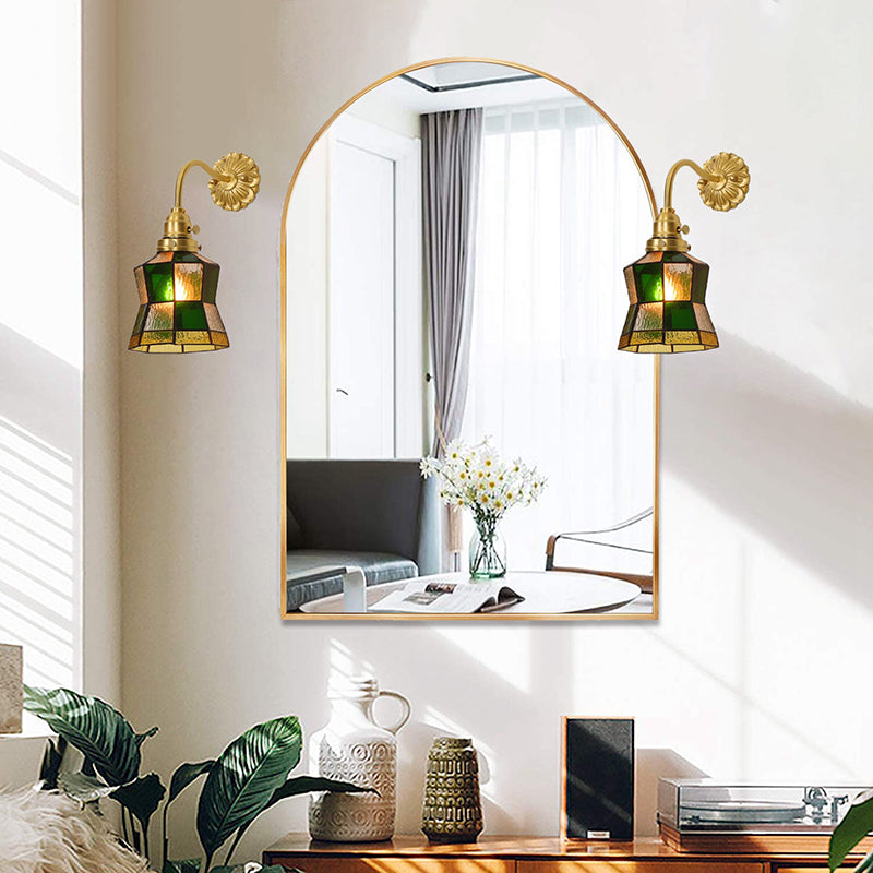 Nordic Style Vanity Light Geometry Shape Vanity Lamp with Glass Shade for Shower Room