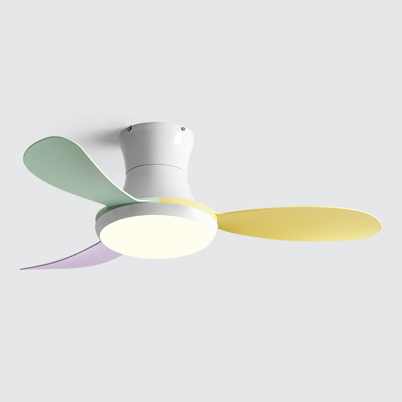 Metal Fan Shape Ceiling Fan Kid Style 1-Light Ceiling Mount Fans Fixtures