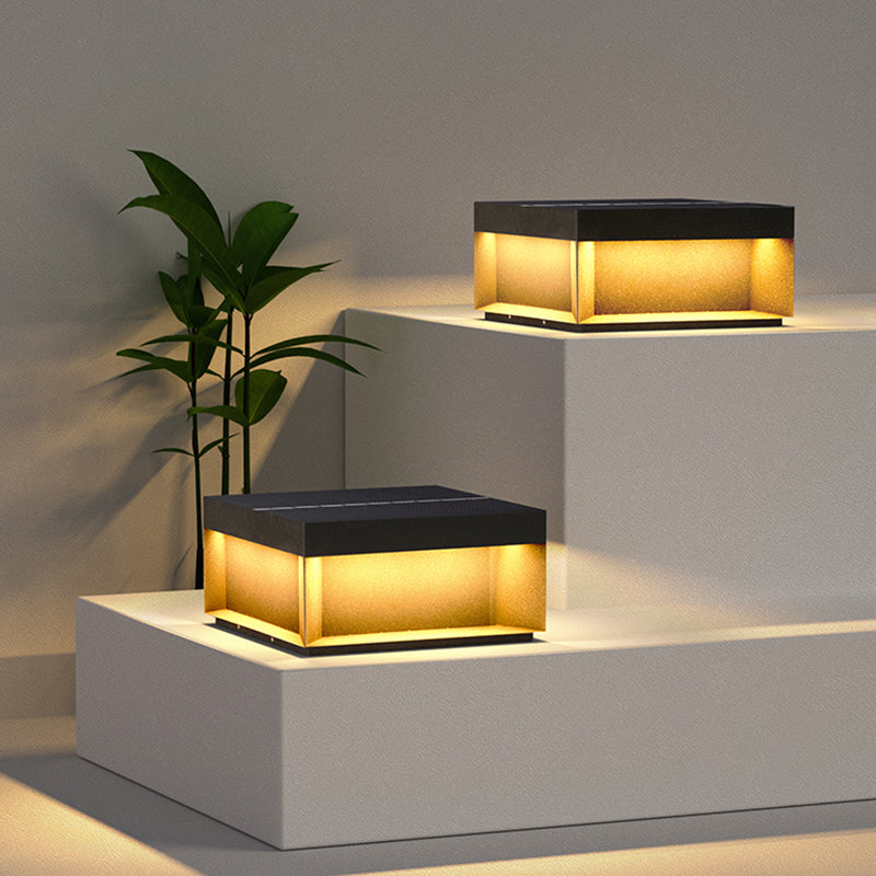 Square Pillar Lamp Modern Outdoor Waterproof Light for Courtyard