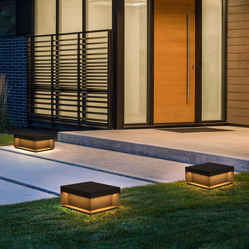 Square Pillar Lamp Modern Outdoor Waterproof Light for Courtyard