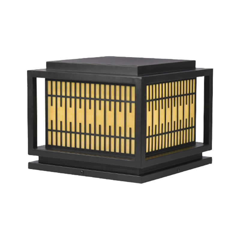 Square Shape Pillar Lamp Modern Outdoor Waterproof Light for Courtyard