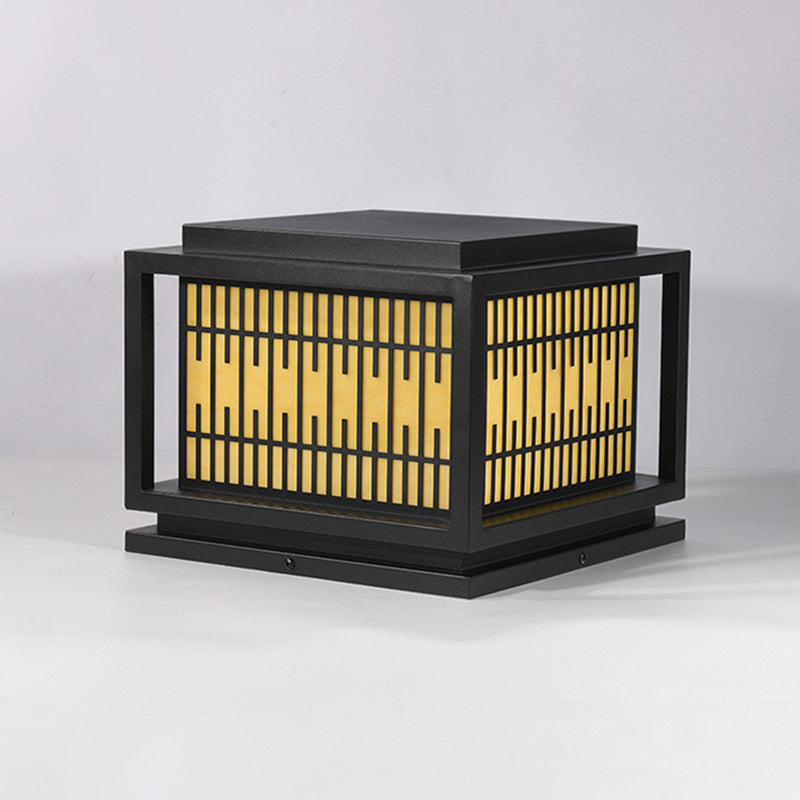 Square Shape Pillar Lamp Modern Outdoor Waterproof Light for Courtyard