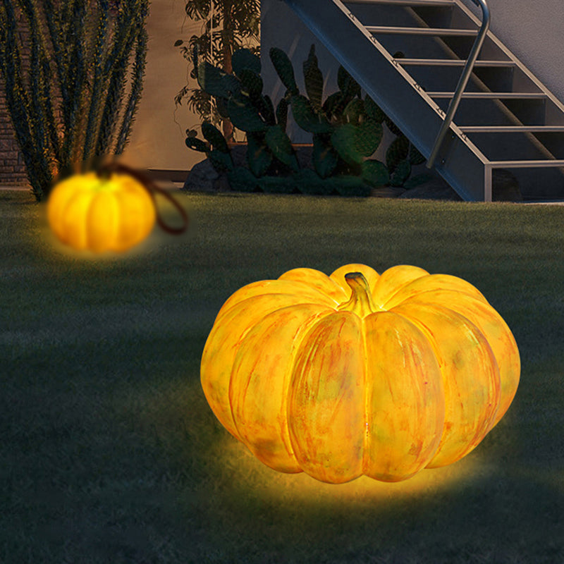Pumpkin Solar Lawn Light Resin Outdoor Lighting for Courtyard