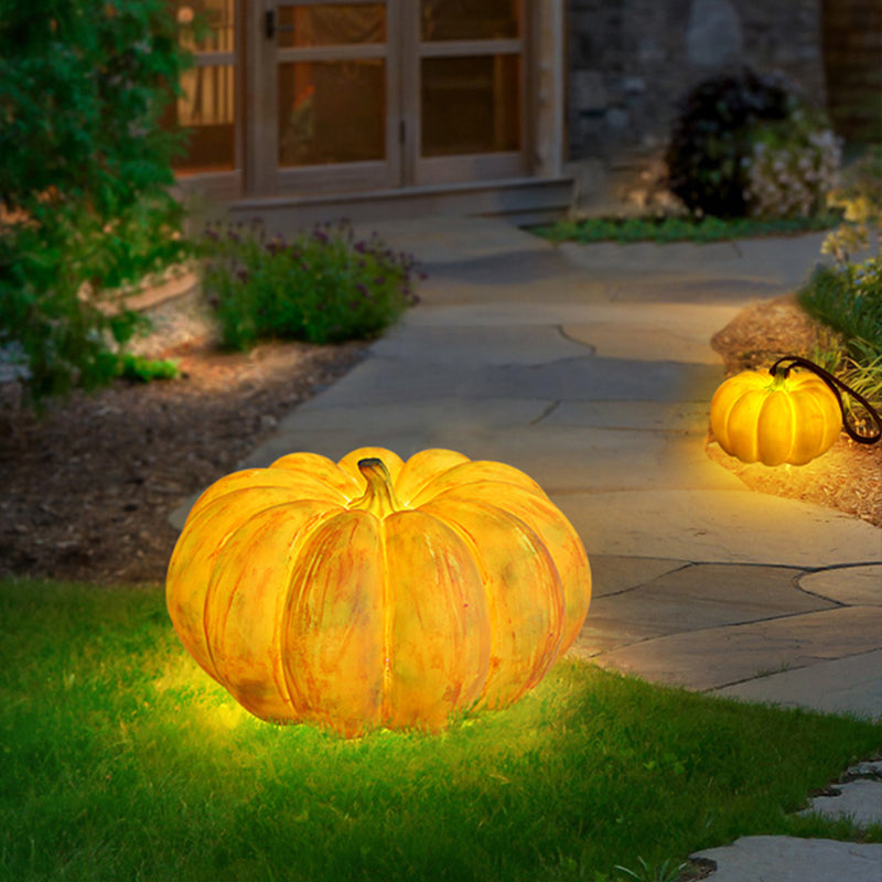 Pumpkin Solar Lawn Light Resin Outdoor Lighting for Courtyard