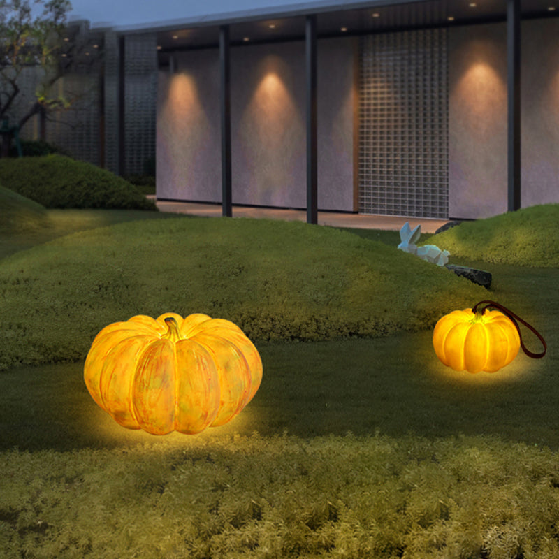 Pumpkin Solar Lawn Light Resin Outdoor Lighting for Courtyard
