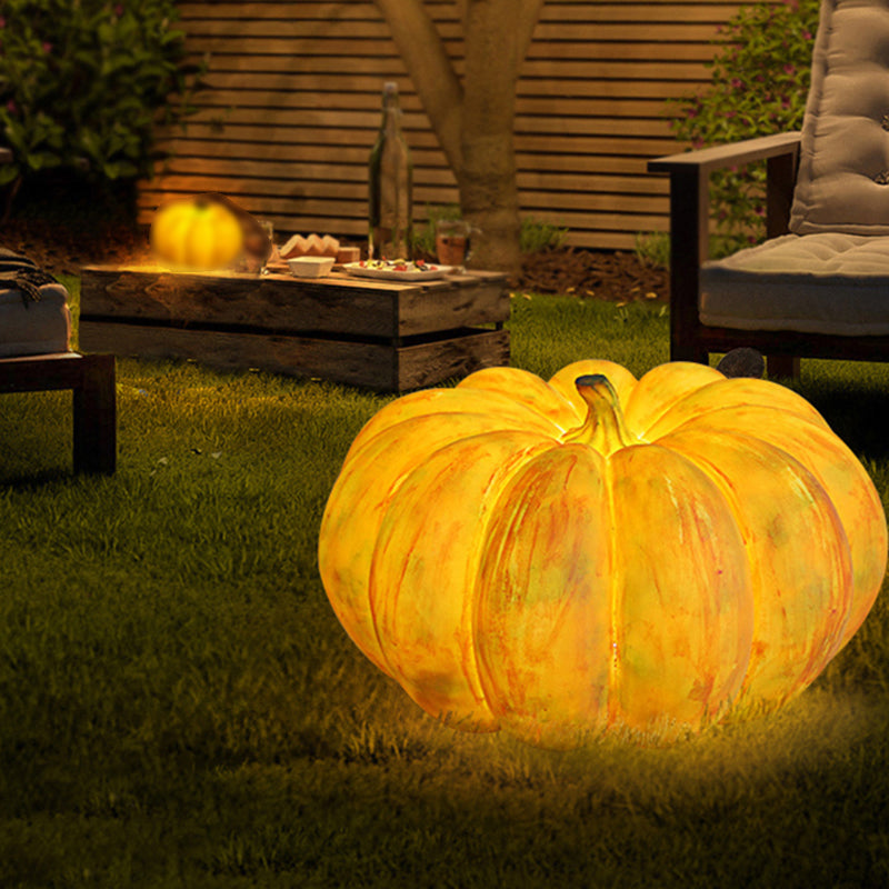 Pumpkin Solar Lawn Light Resin Outdoor Lighting for Courtyard