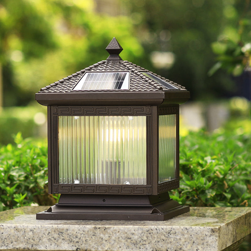 Contemporary Pillar Light Household LED Solar Lighting Fixture for Garden