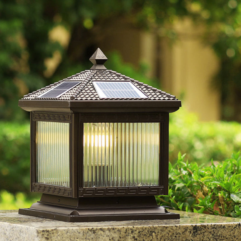 Contemporary Pillar Light Household LED Solar Lighting Fixture for Garden