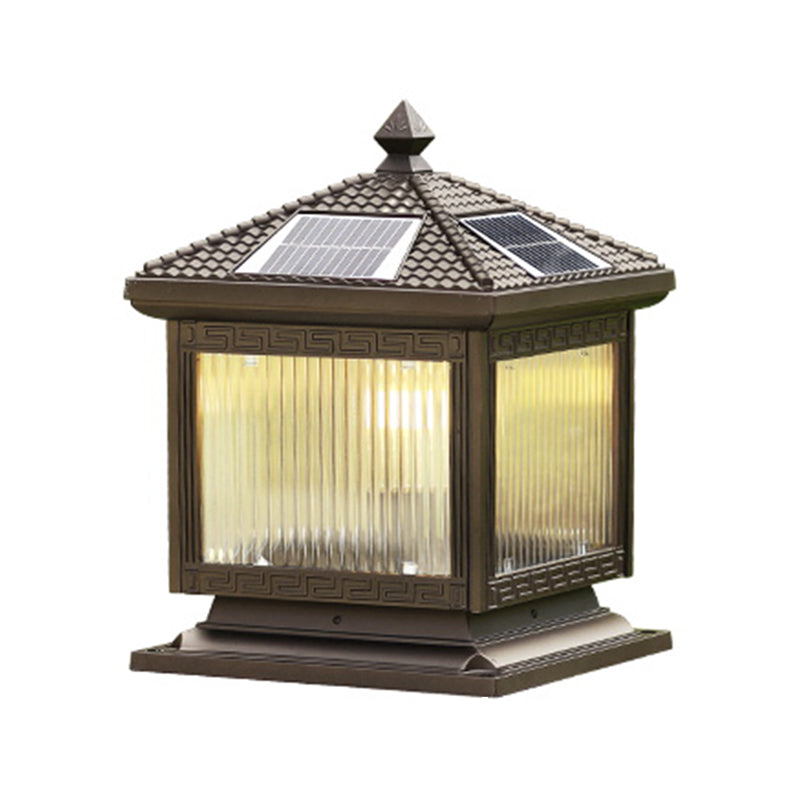 Contemporary Pillar Light Household LED Solar Lighting Fixture for Garden